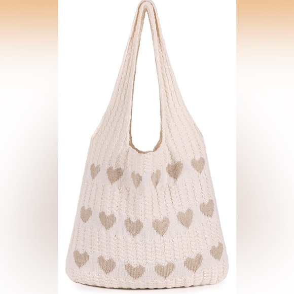 Handbags - Heart Crochet Tote Bag